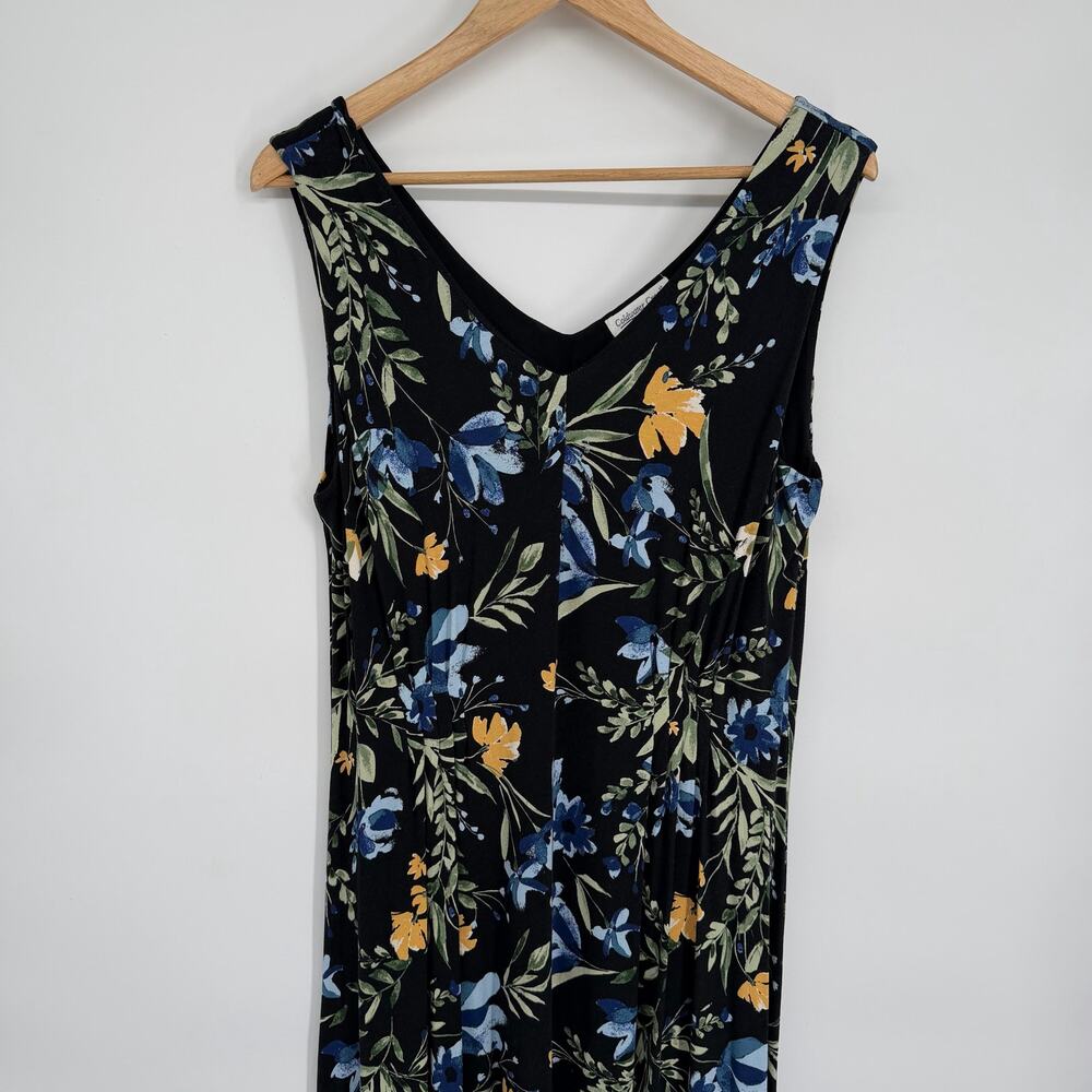 Coldwater Creek Maxie Dress Medium Dark Floral‎ Modest Traditional Classic